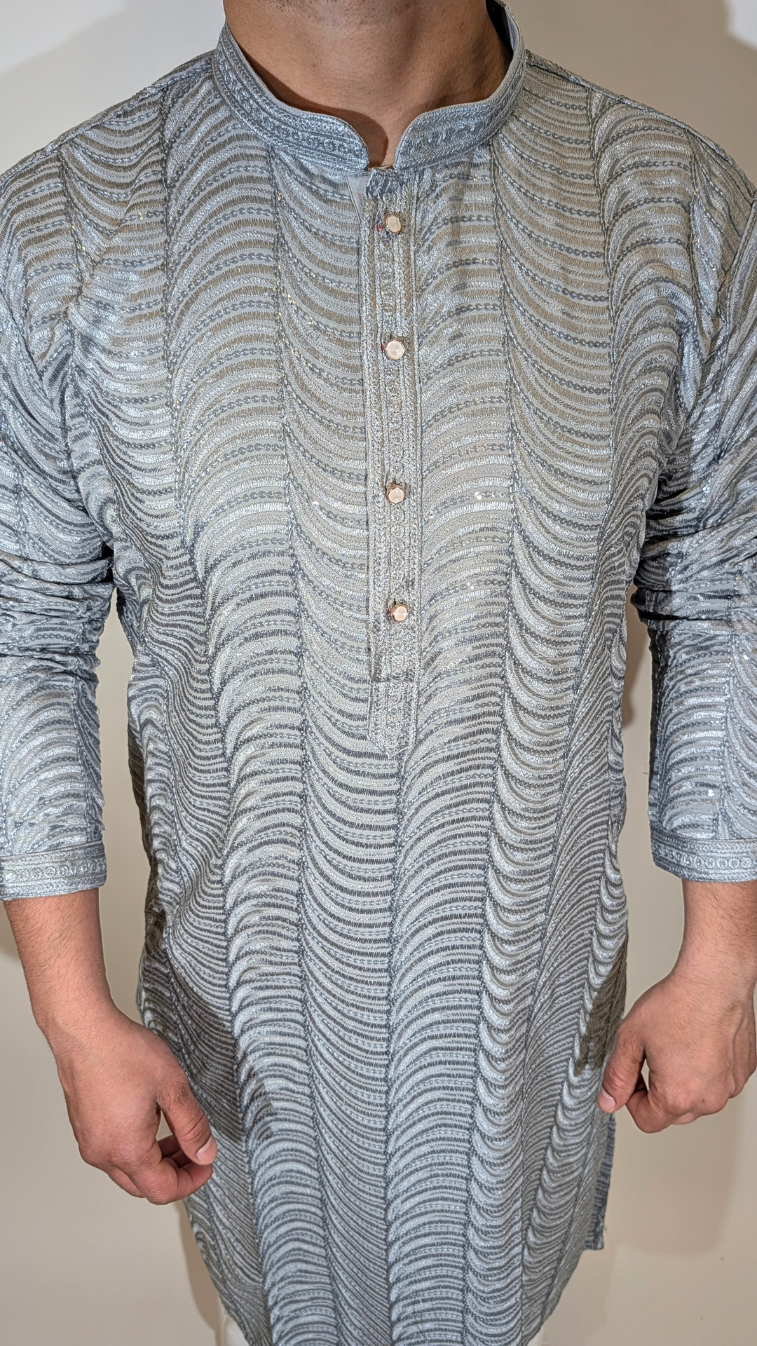 Light Grey Sequence Kurta