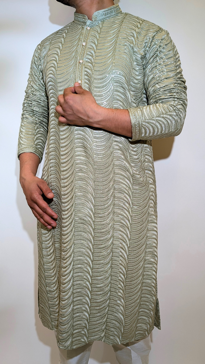 Seafoam Sequence Kurta