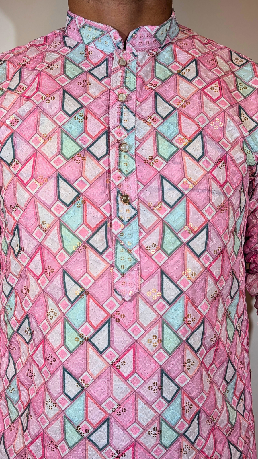 Light Pink Sequence Kurta