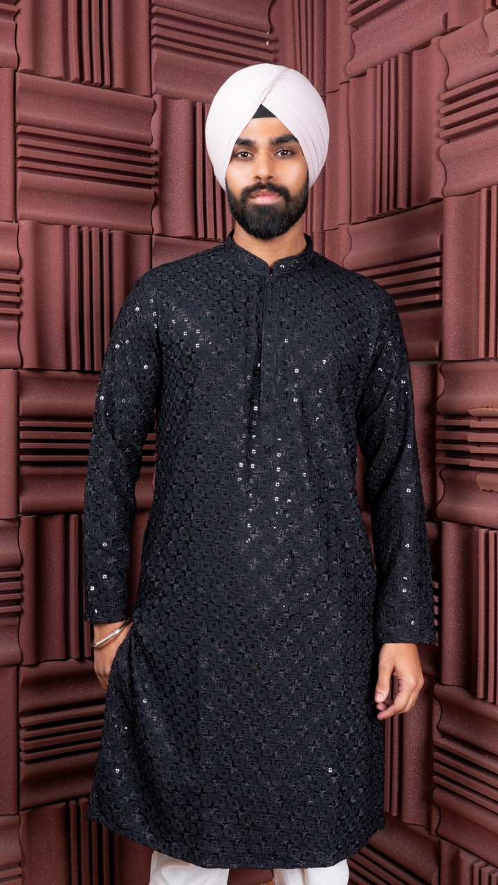 Black Sequence Kurta