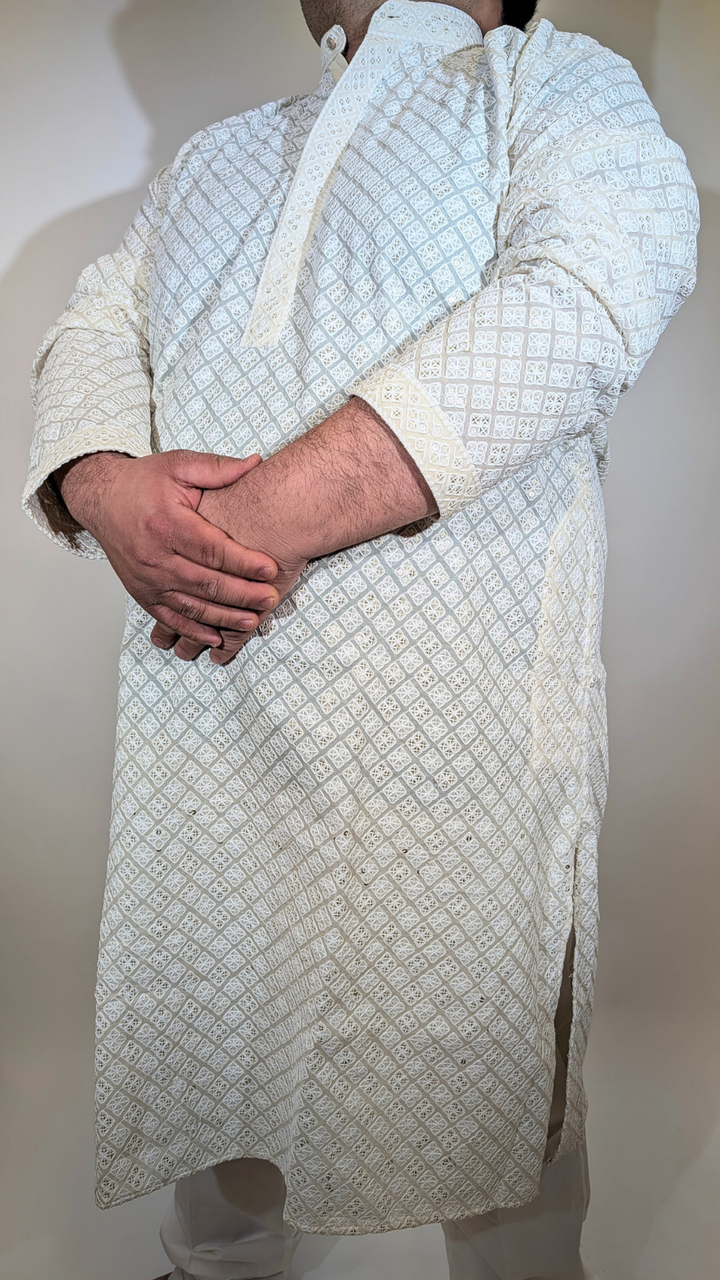 Cream Sequence Kurta