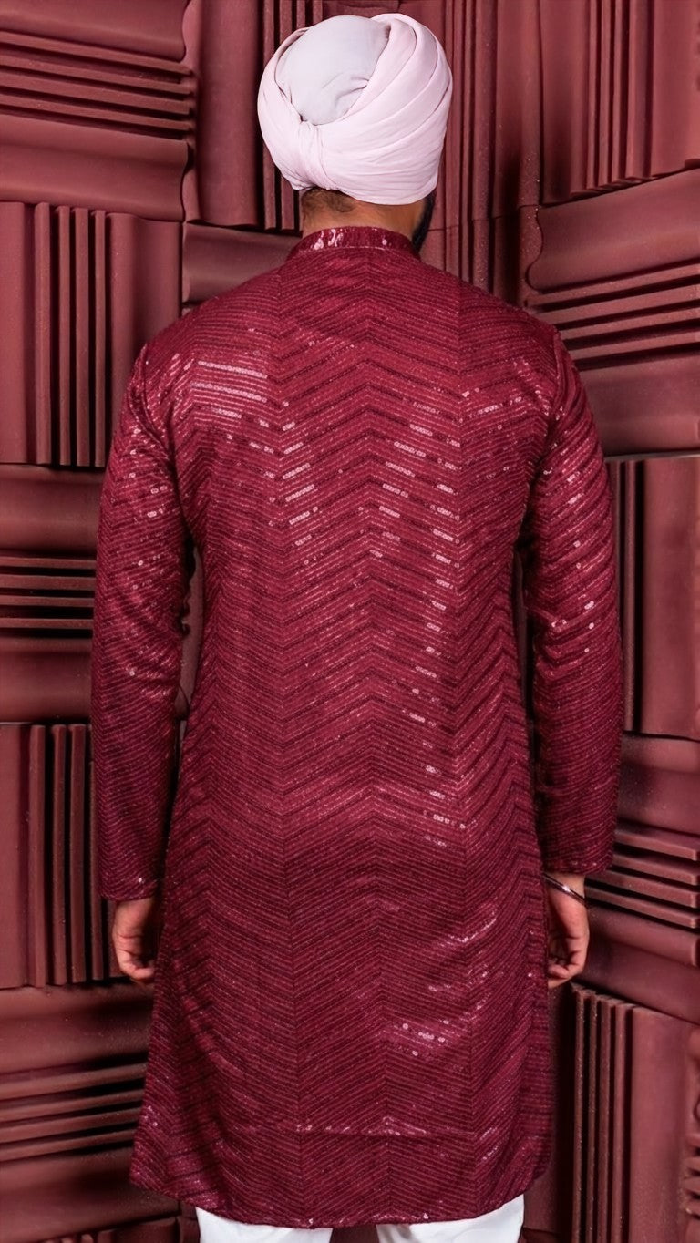 Maroon Sequence Kurta