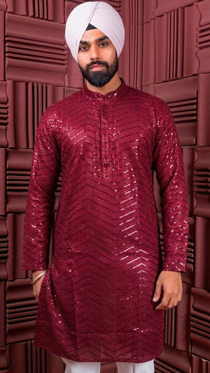 Maroon Sequence Kurta