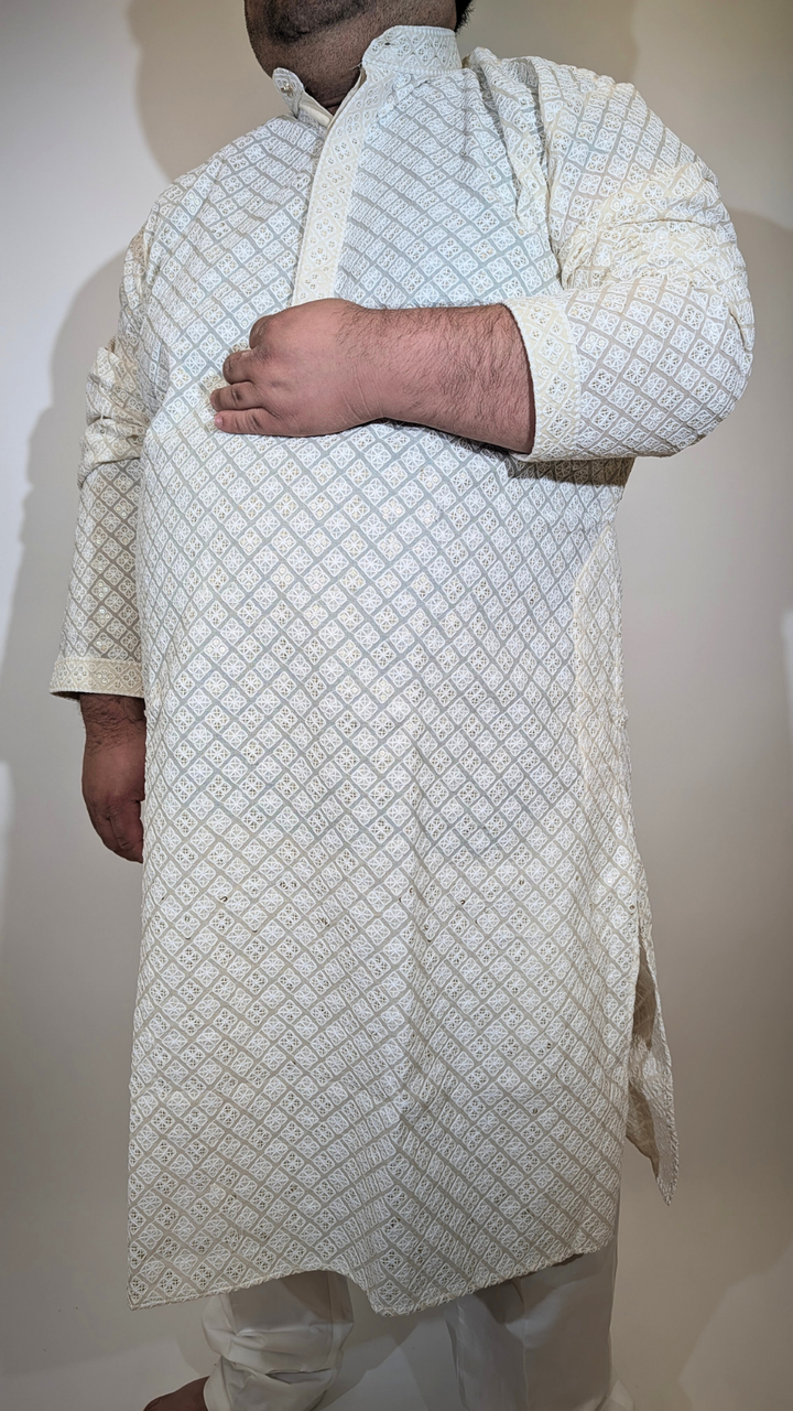 Cream Sequence Kurta