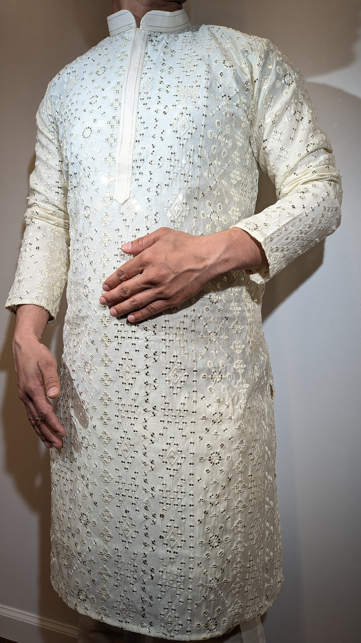 Cream Designer Kurta