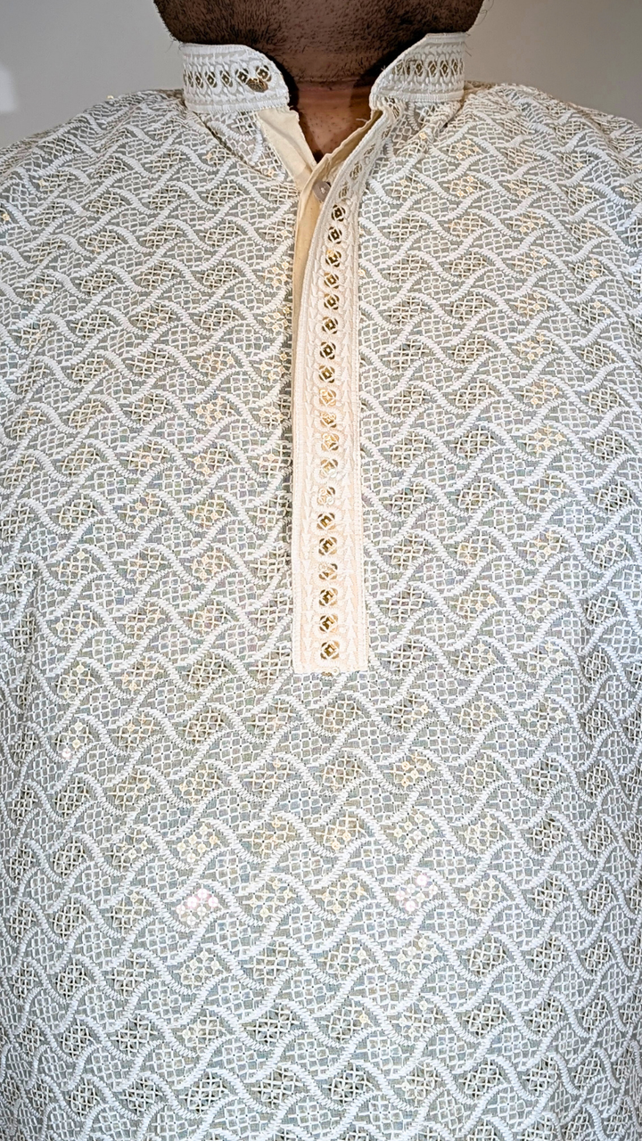 Cream Sequence Kurta