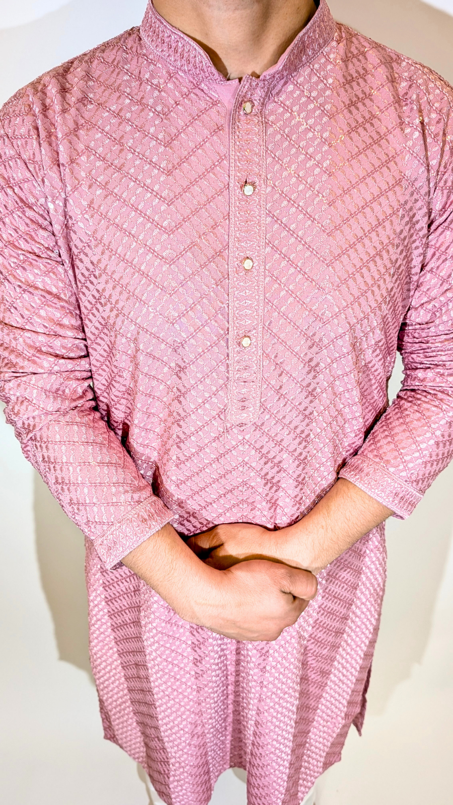 Light Pink Sequence Kurta