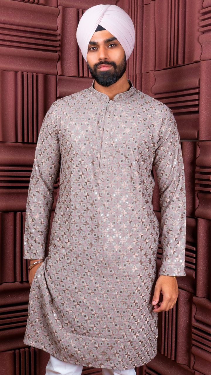 Beige Sequence Kurta