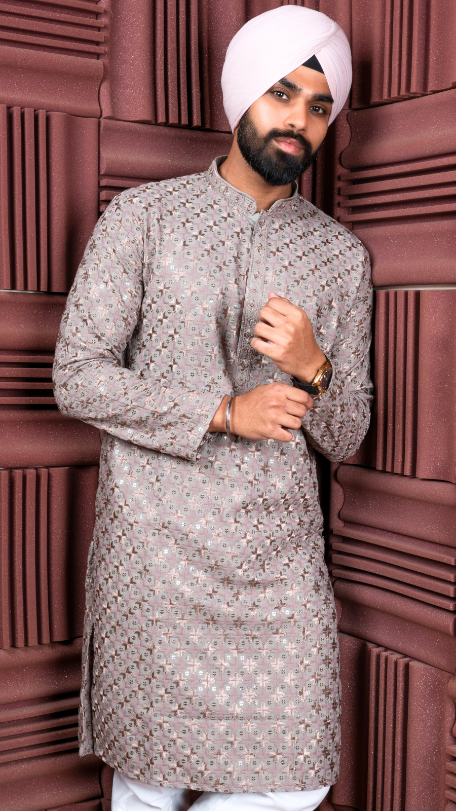 Beige Sequence Kurta