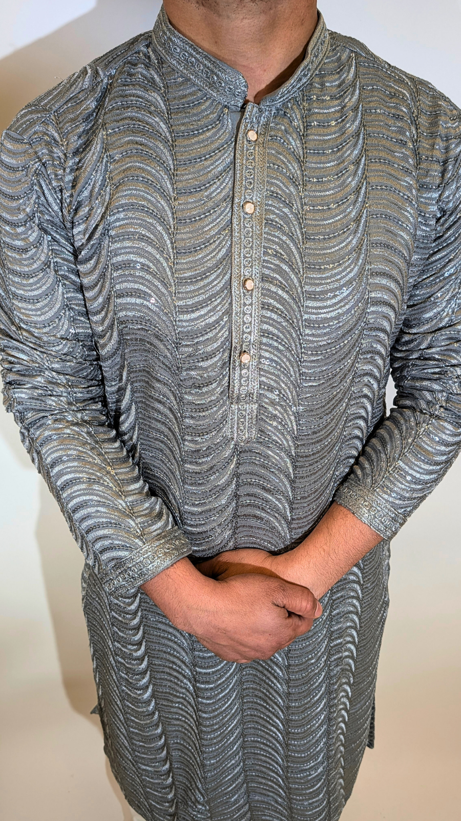 Light Grey Sequence Kurta