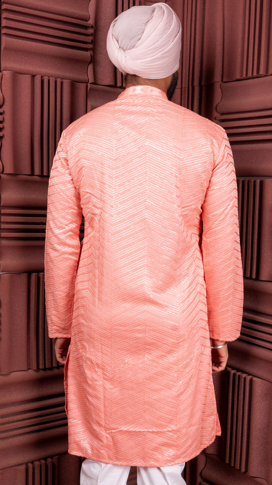 Peach Sequence Kurta