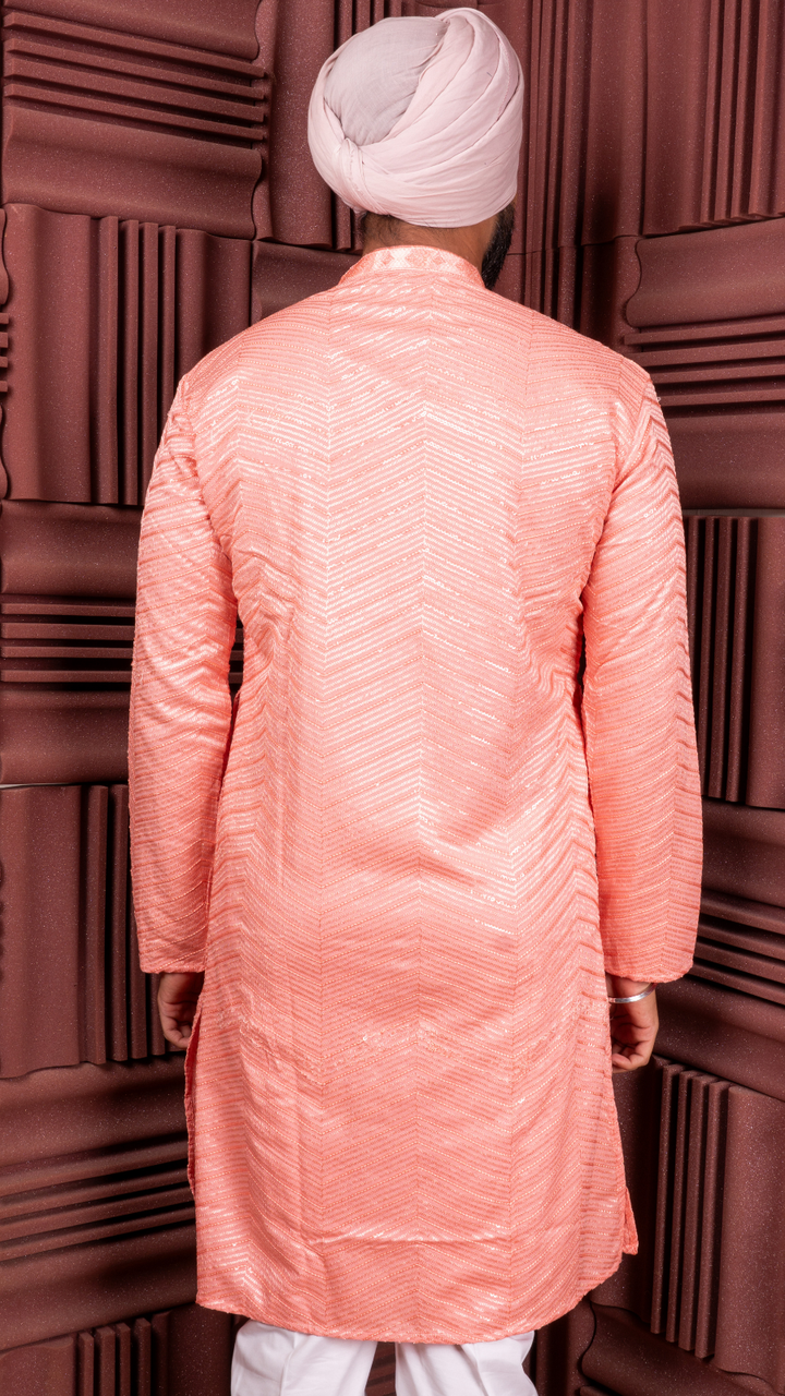Peach Sequence Kurta