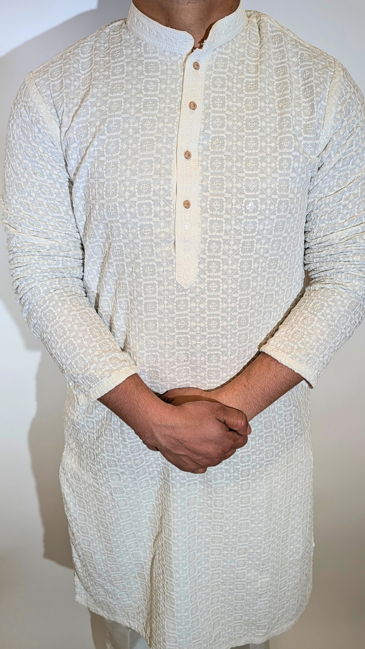 White Sequin kurta
