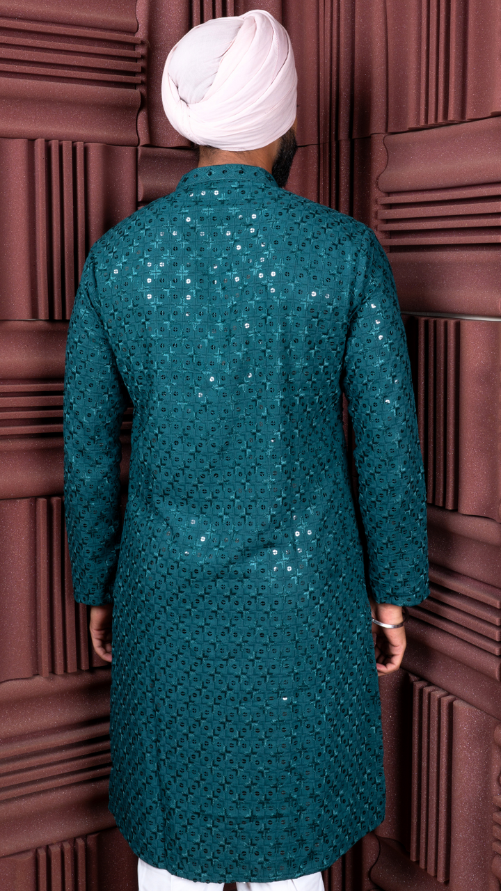Teal Sequence Kurta