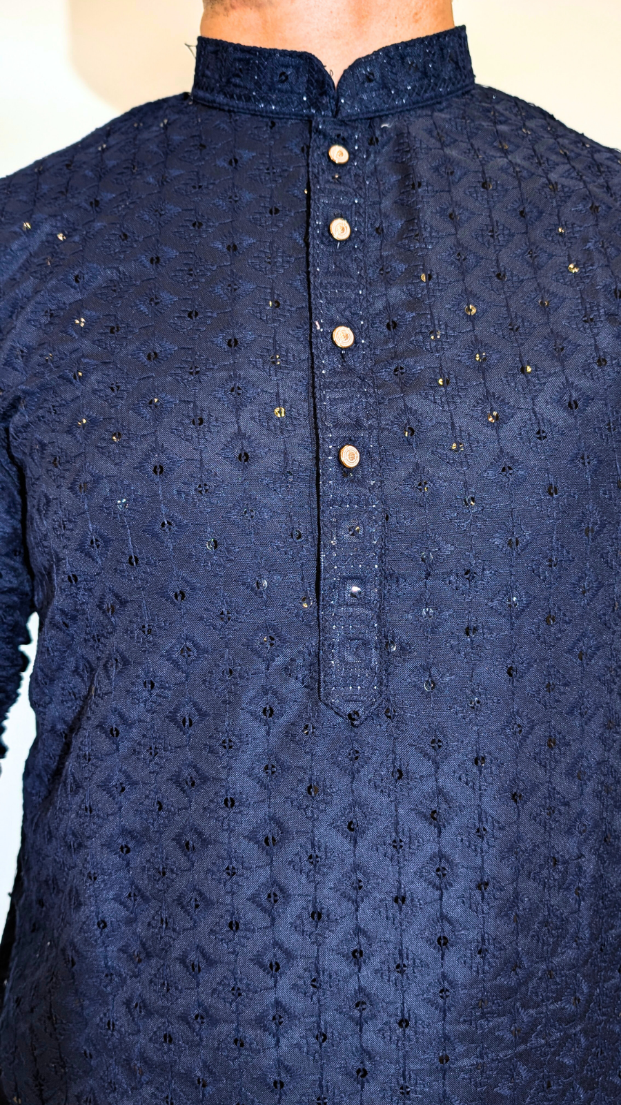 Navy Blue Sequin kurta