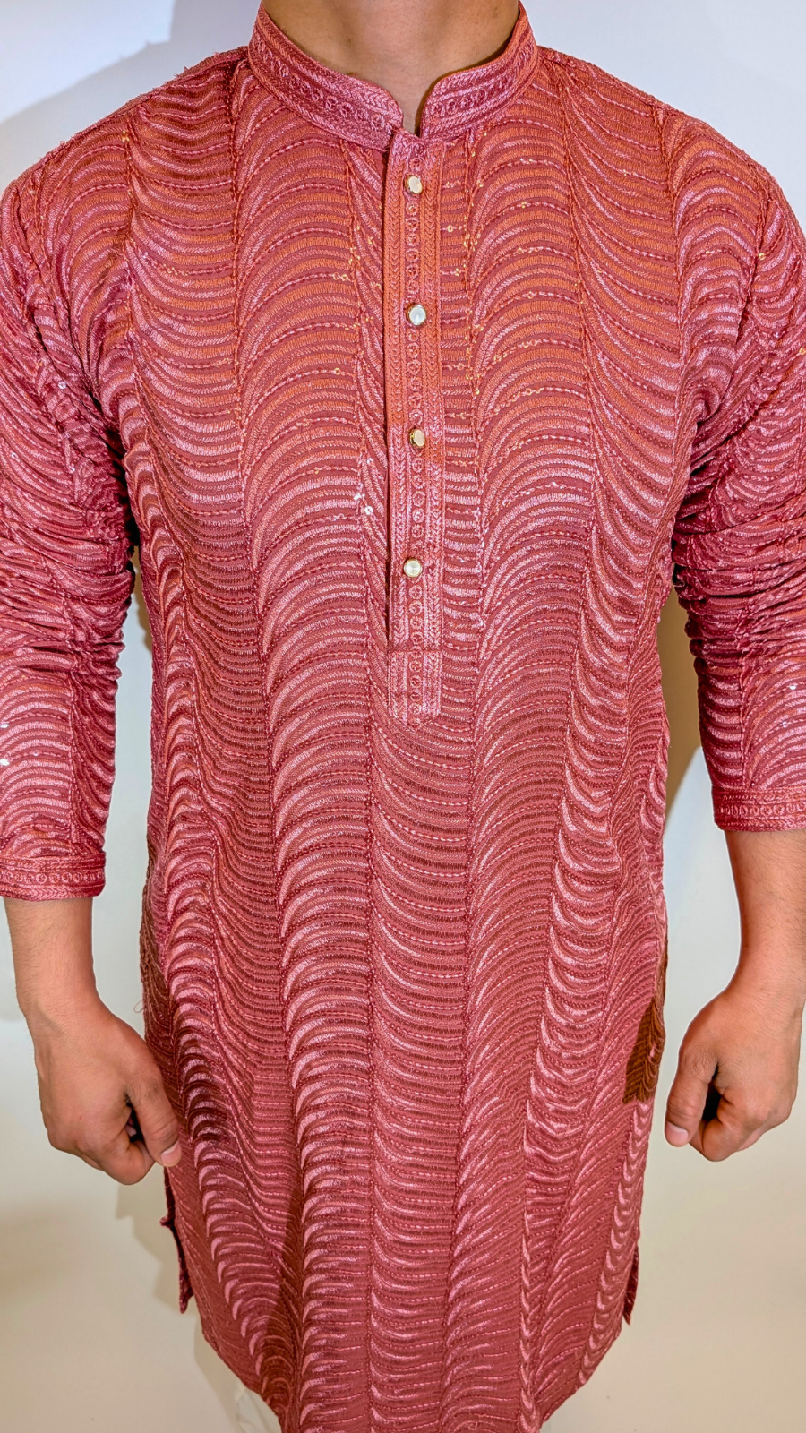 Light Coral Sequence Kurta