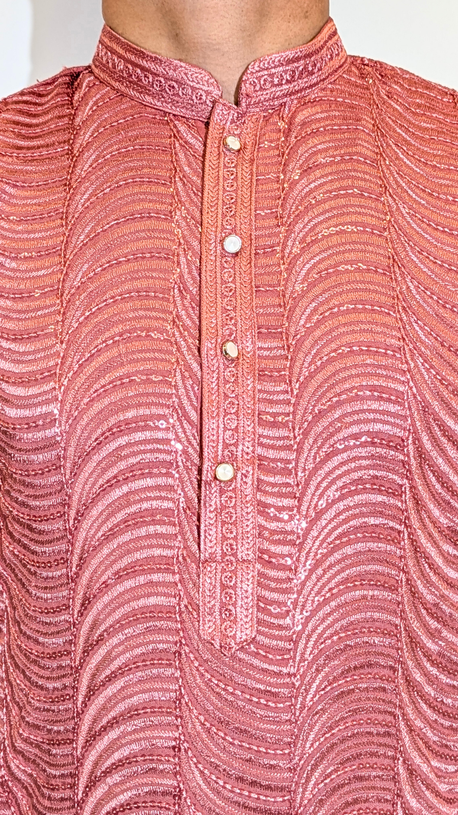 Light Coral Sequence Kurta