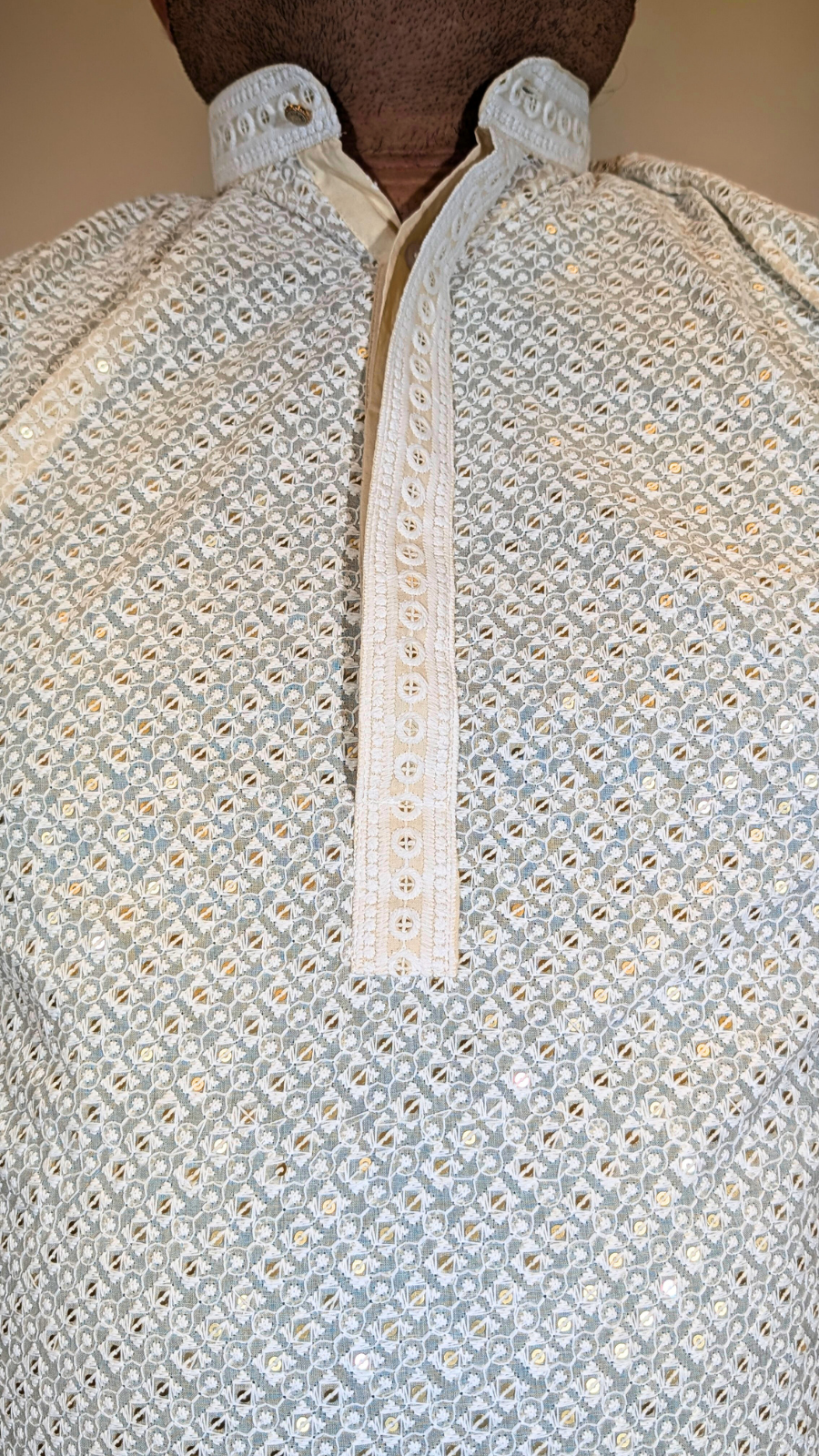 Cream Sequence Kurta