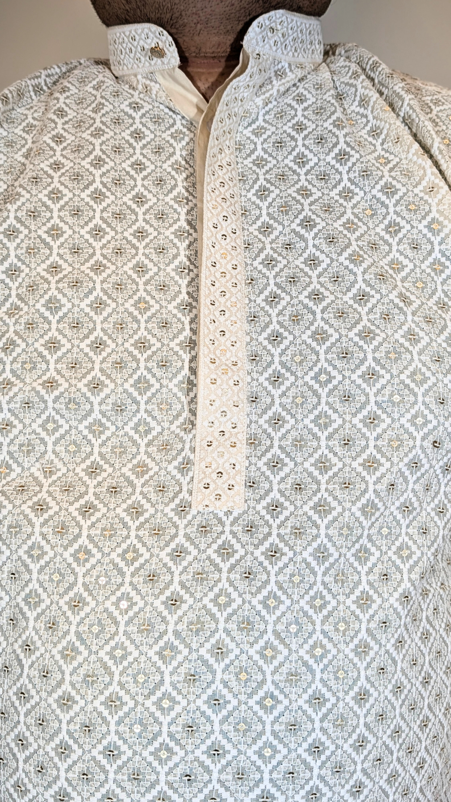 Cream Sequence Kurta