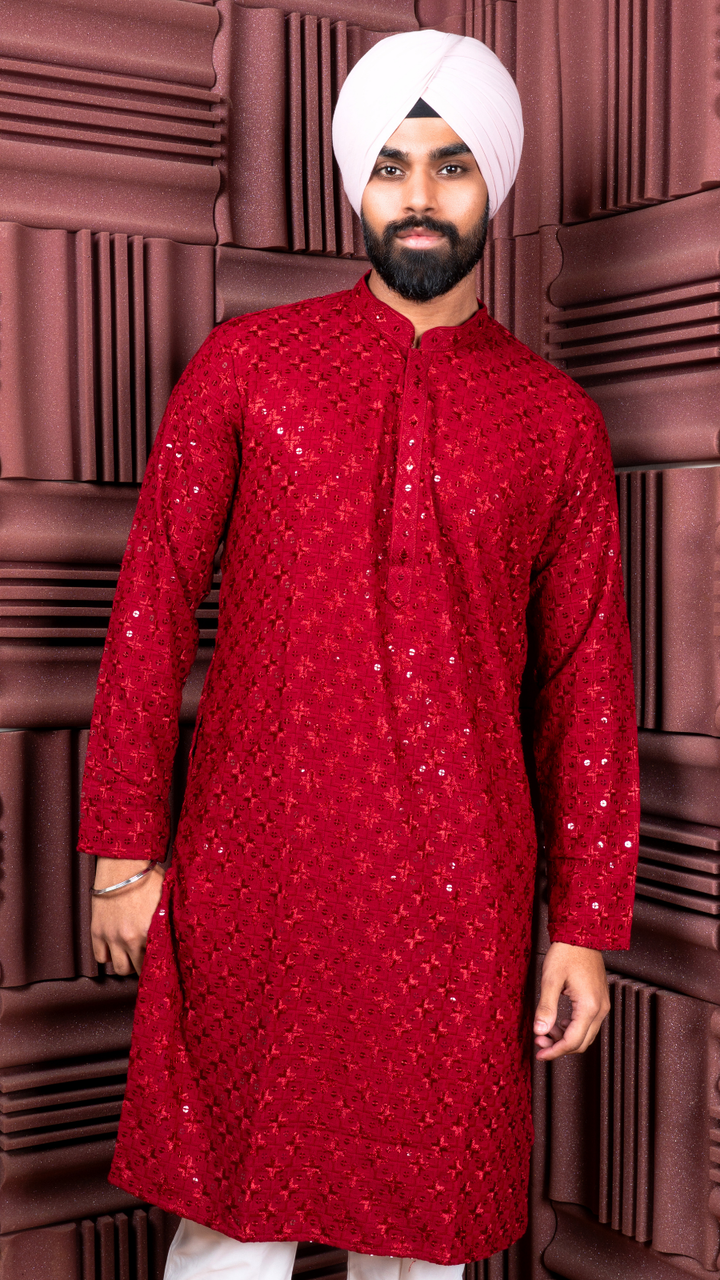 Maroon Sequence Kurta