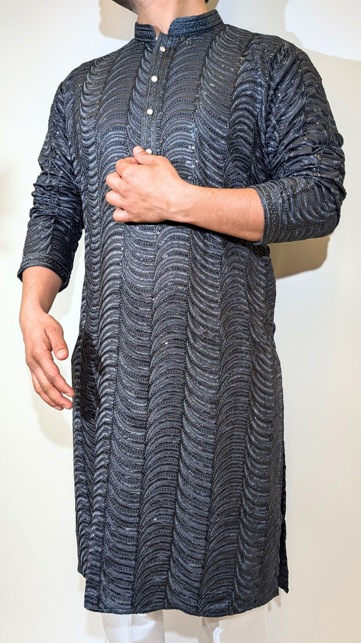 Dark Grey Sequence Kurta