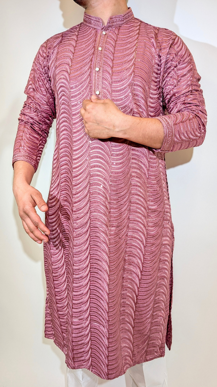 Rosewood Pink Sequence Kurta