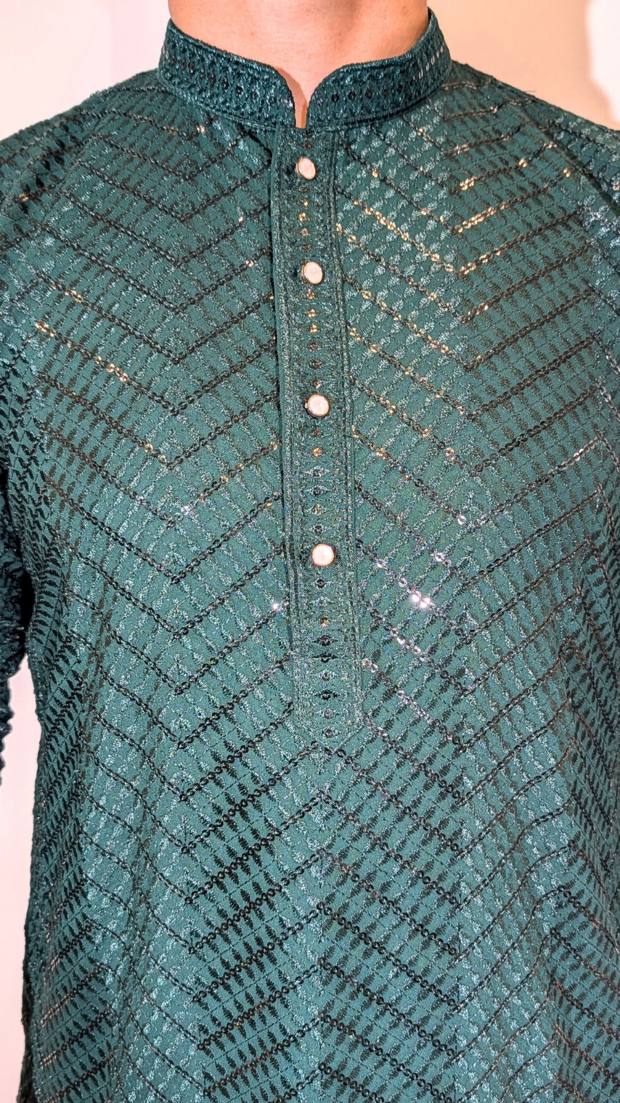 Dark Green Sequence Kurta