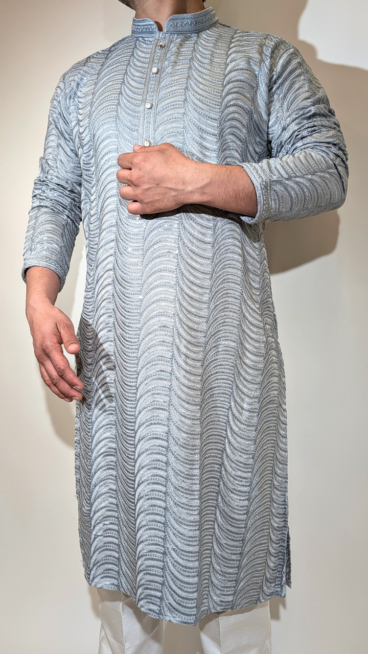 Light Grey Sequence Kurta