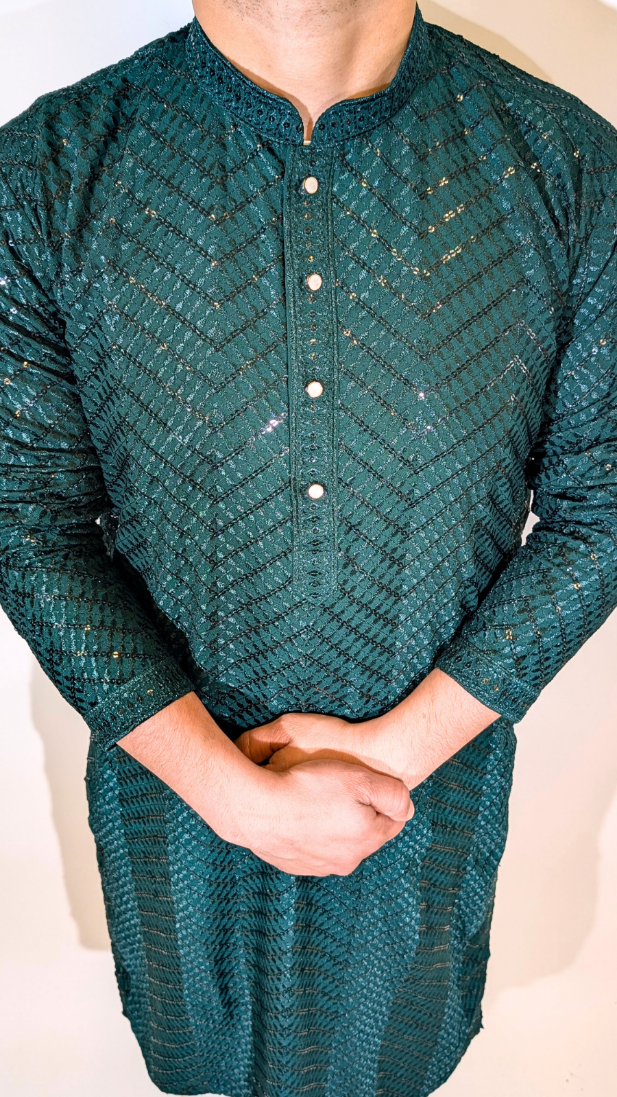 Dark Green Sequence Kurta