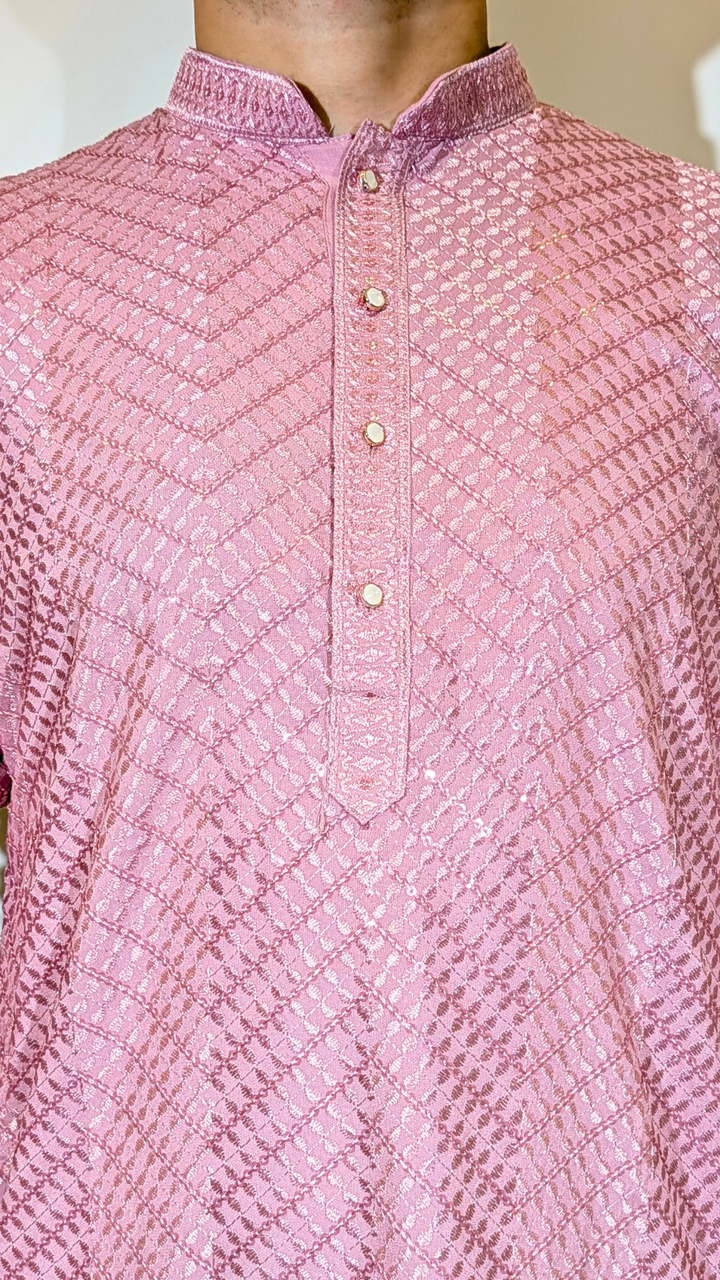 Light Pink Sequence Kurta