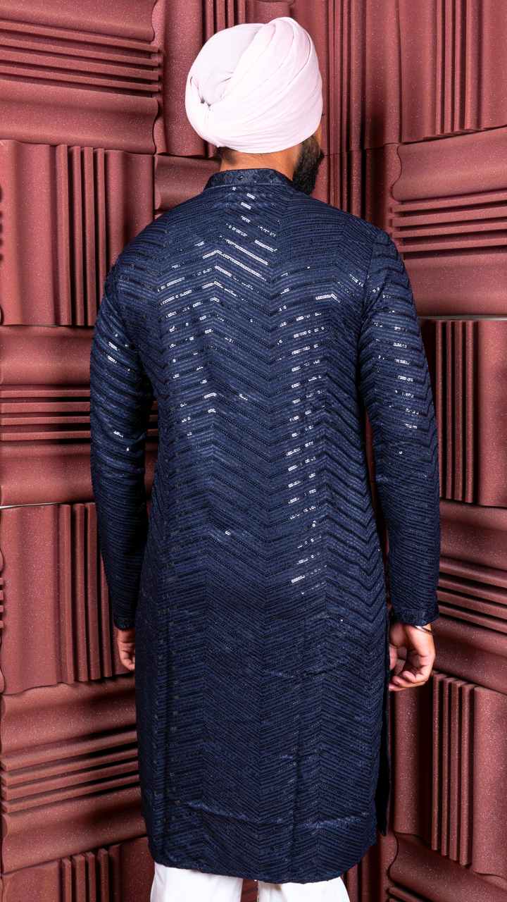 Navy Blue Sequence Kurta