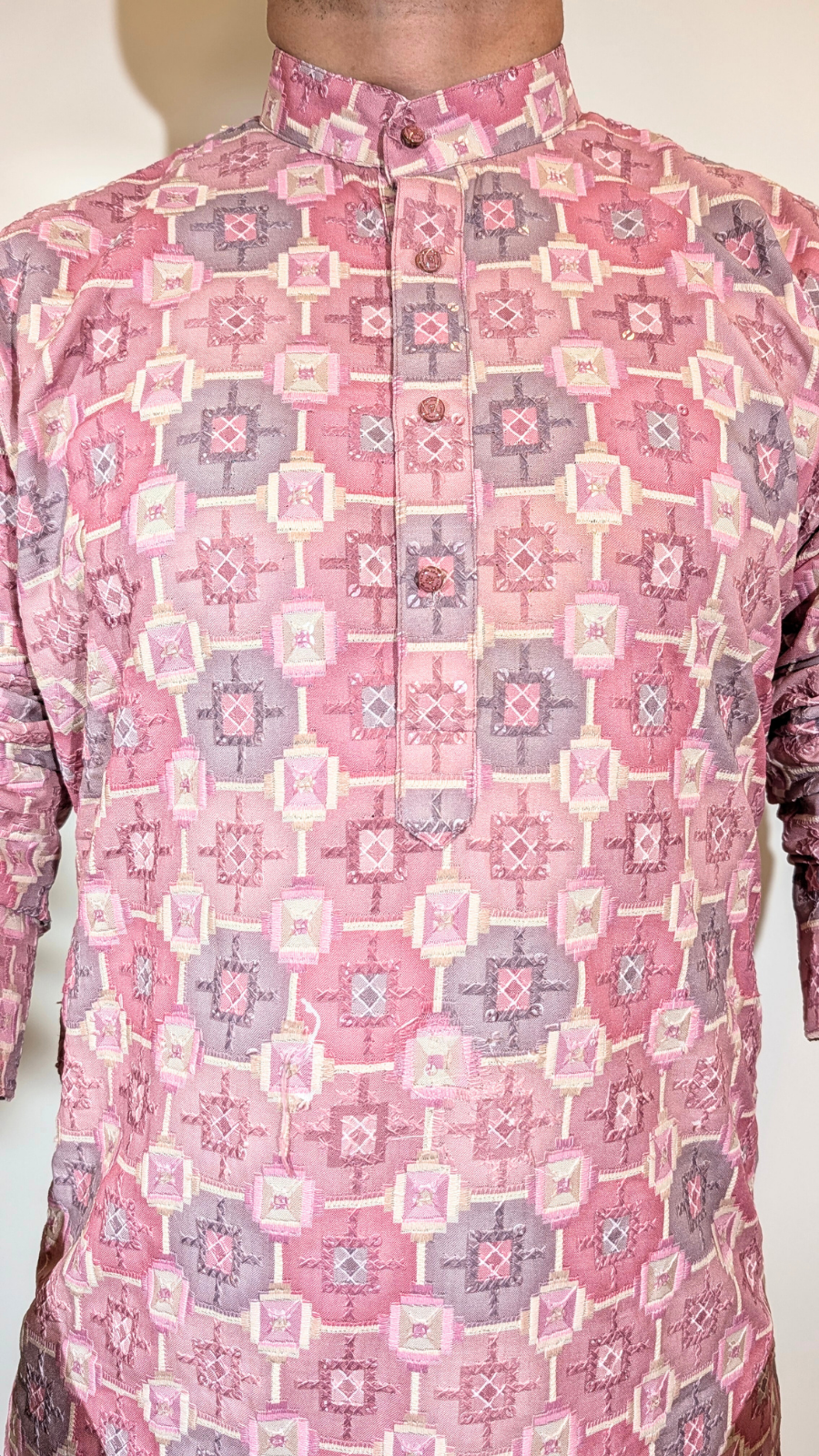 Pink Multi-Color Sequence Kurta