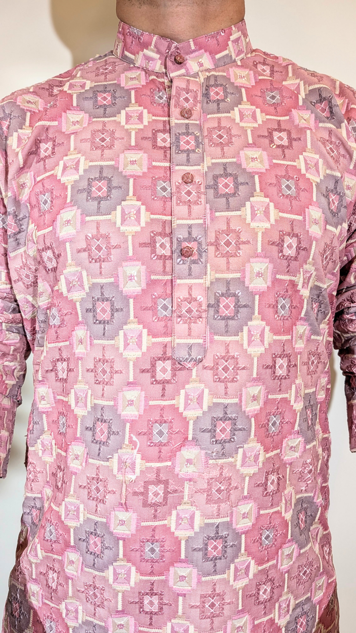 Pink Multi-Color Sequence Kurta