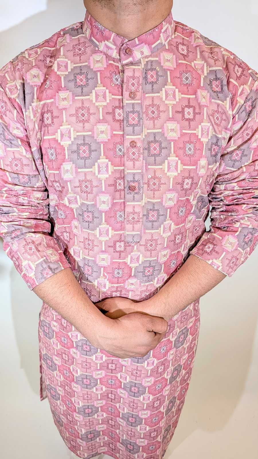 Pink Multi-Color Sequence Kurta