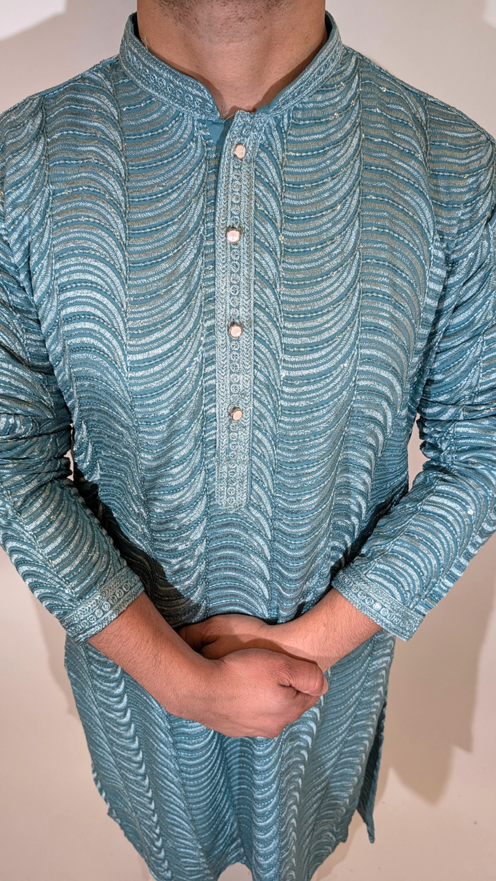 Seafoam Green Sequence Kurta