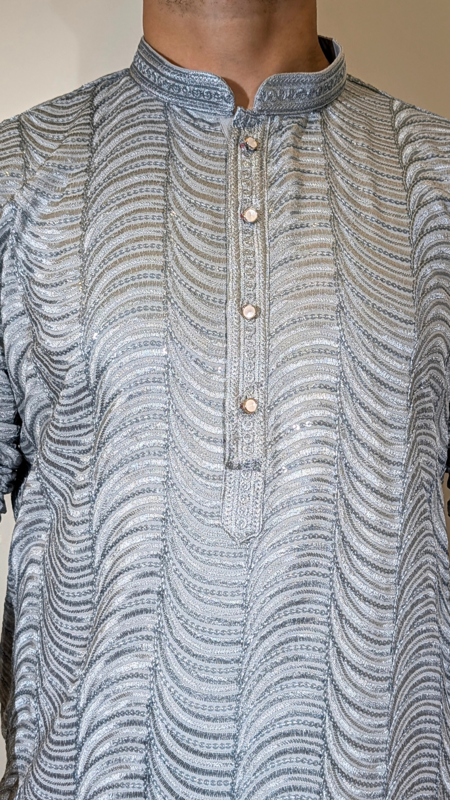 Light Grey Sequence Kurta