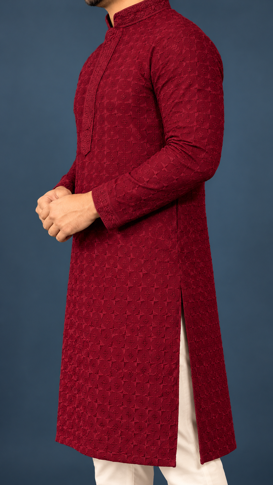 Burgundy Sequence Kurta