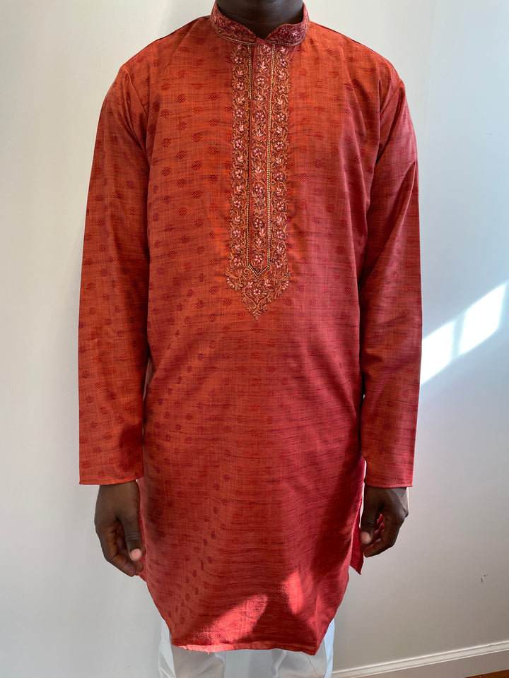 Peach Orange Fancy Kurta