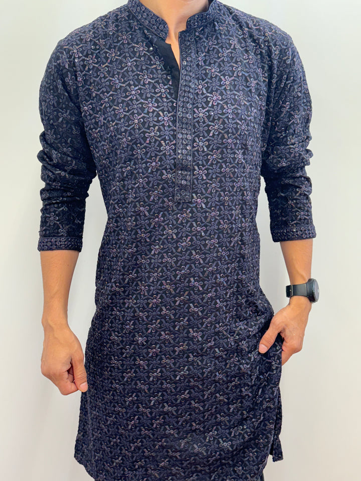 Black Designer Kurta Pajama