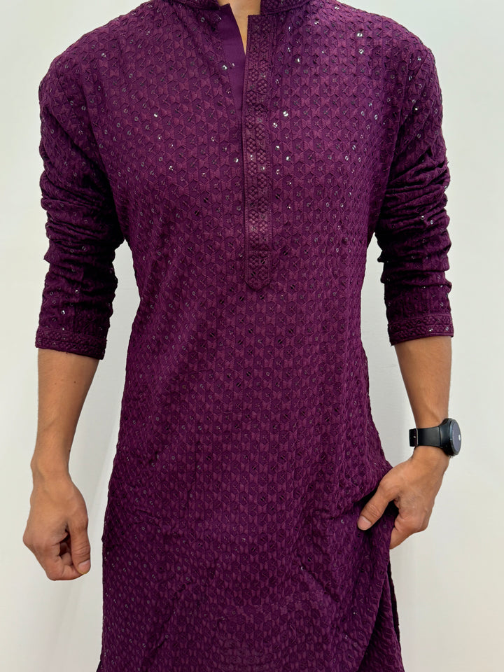 Wine Purple Fancy Kurta