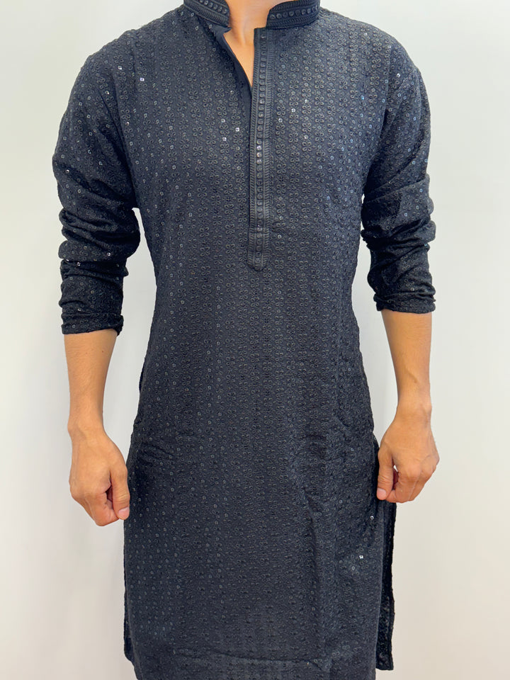 Black Kurta Straights Pattern