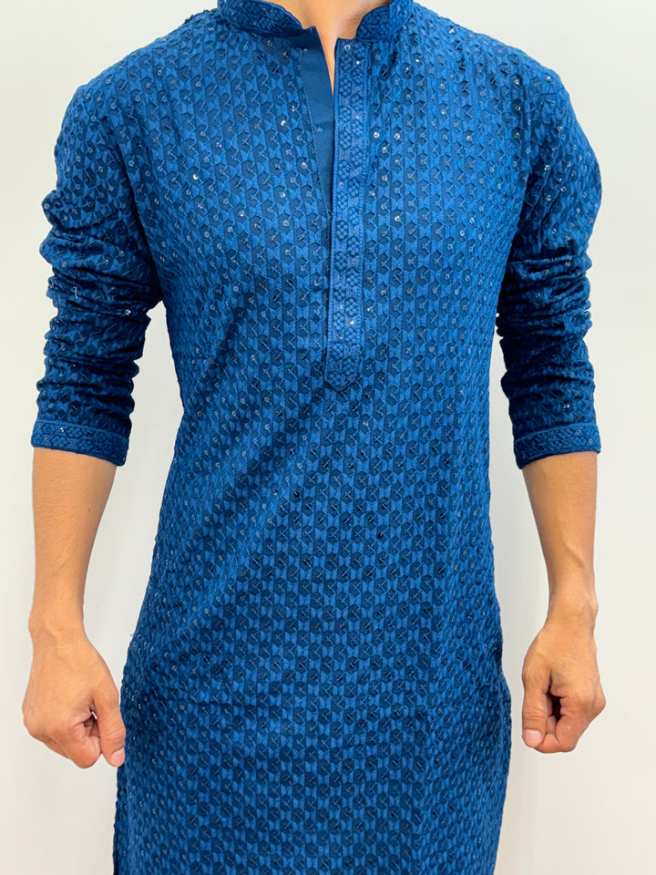 Dark Teal Blue Kurta