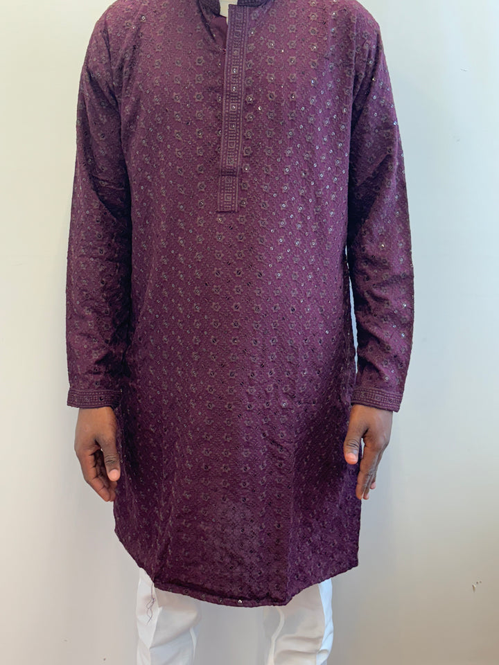 Dark Purple Chikan Kurta