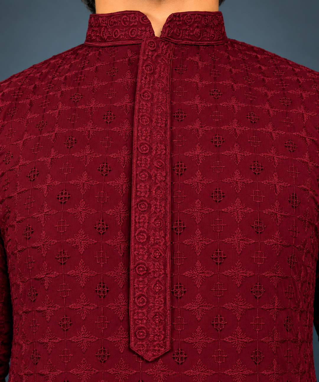 Burgundy Sequence Kurta