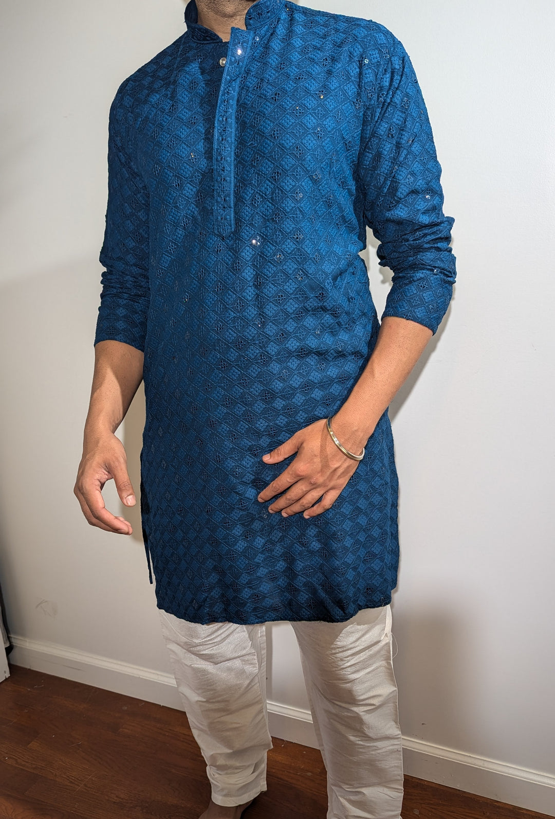 Dark Blue Chikan Kurta