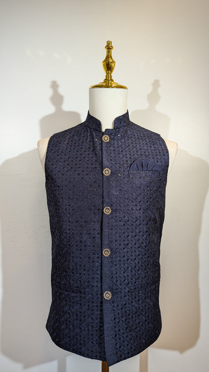 Navy Blue Fancy Vest