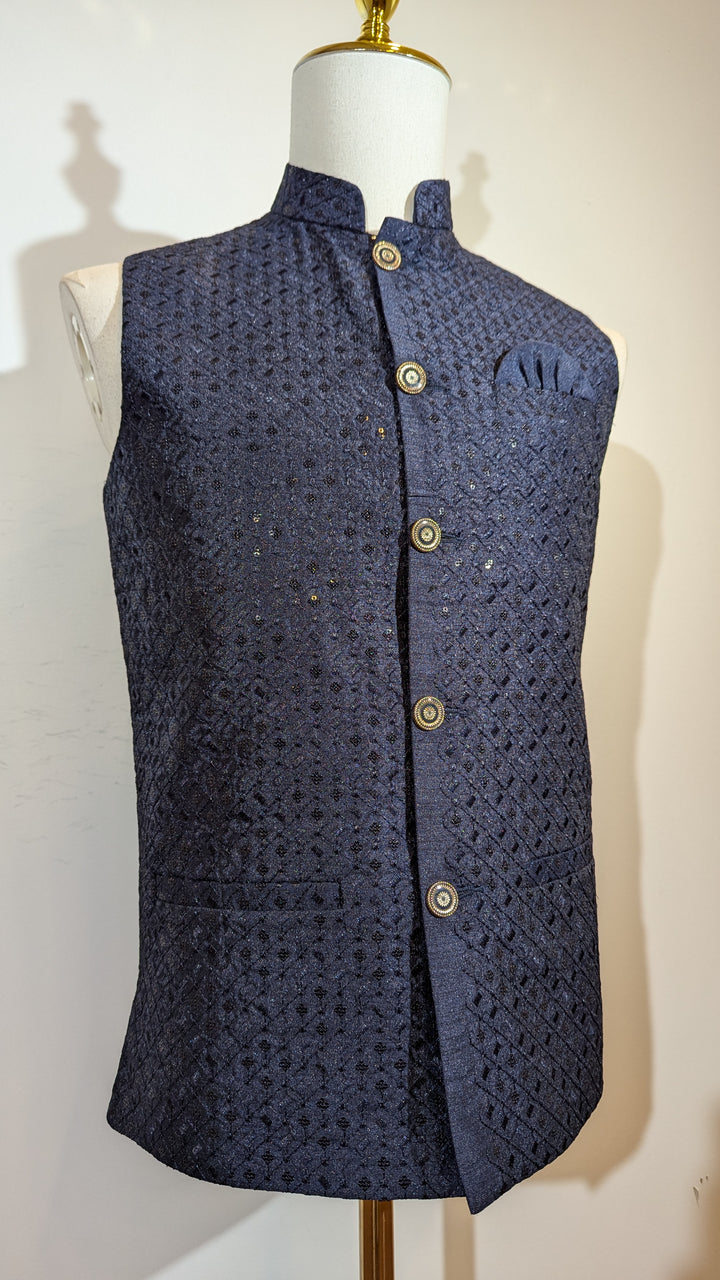 Navy Blue Fancy Vest