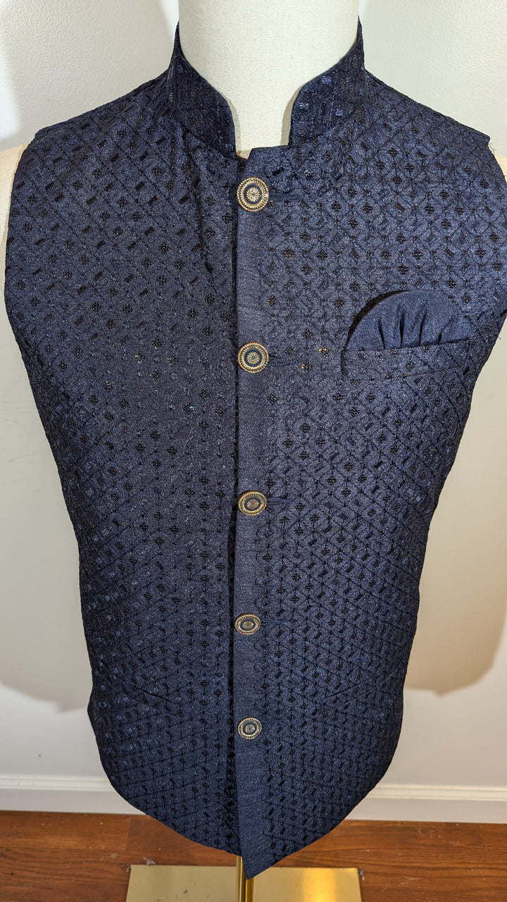 Navy Blue Fancy Vest