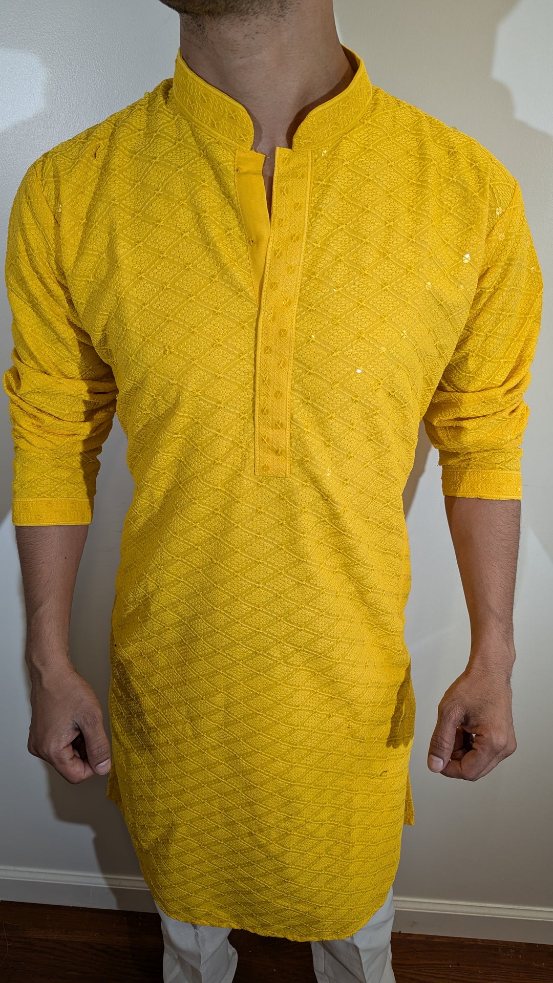 Yellow Chikankari Kurta