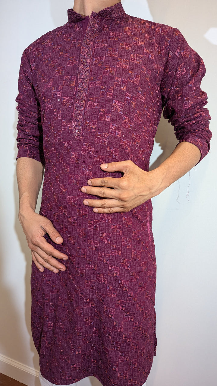 Maroon Fancy Kurta